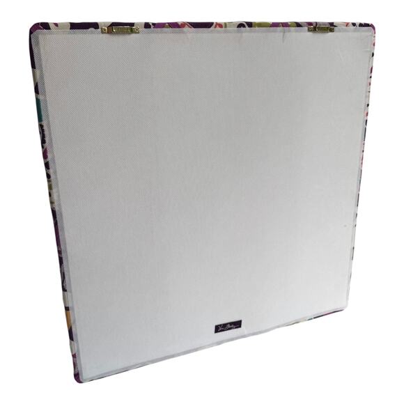 Vera Bradley Ribbon BOARD 18x18 Plum Crazy Photo Note Memo Picture Holder Button - Picture 3 of 8
